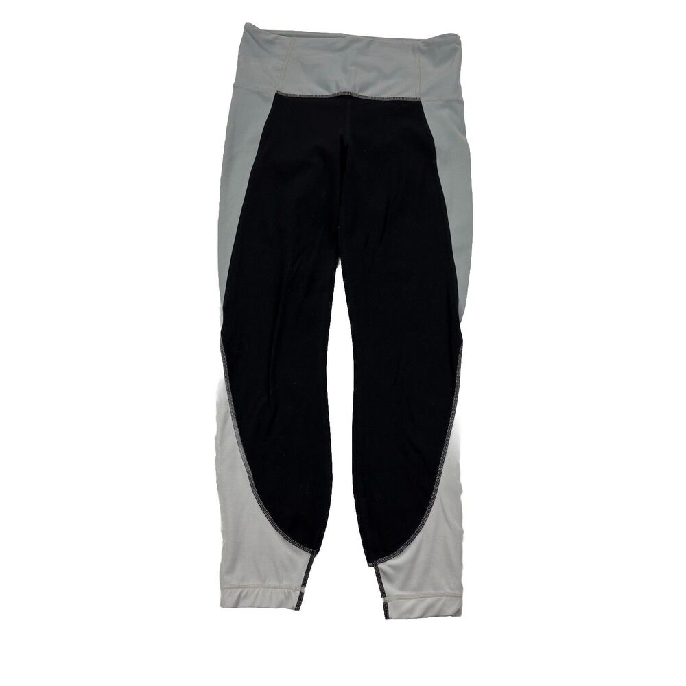 Athleta Running Tights Capri Calf Length Womens S Two Tone Gray Black